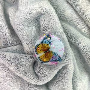 Yellow butterfly phone grip
